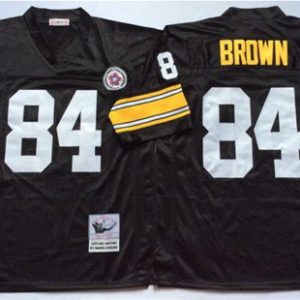 Mitchell And Ness Steelers #84 Antonio Brown Black Throwback Stitched Jersey