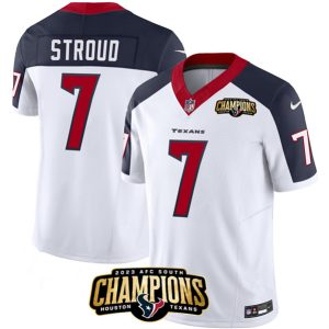 Houston Texans #7 C.J. Stroud White Navy 2023 F.U.S.E. Vapor Untouchable Limited Stitched Jersey