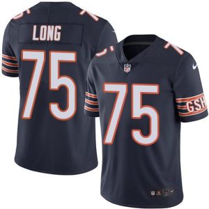 Bears #75 Kyle Long Navy Blue Stitched Limited Rush Nike Jersey