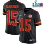 Kansas City Chiefs #15 Patrick Mahomes Black Super Bowl LVII Patch Vapor Untouchable Limited Stitched Jersey