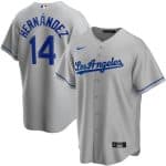 Los Angeles Dodgers Grey #14 Kik¨¦ Hern¨¢ndez Cool Base Stitched Jersey