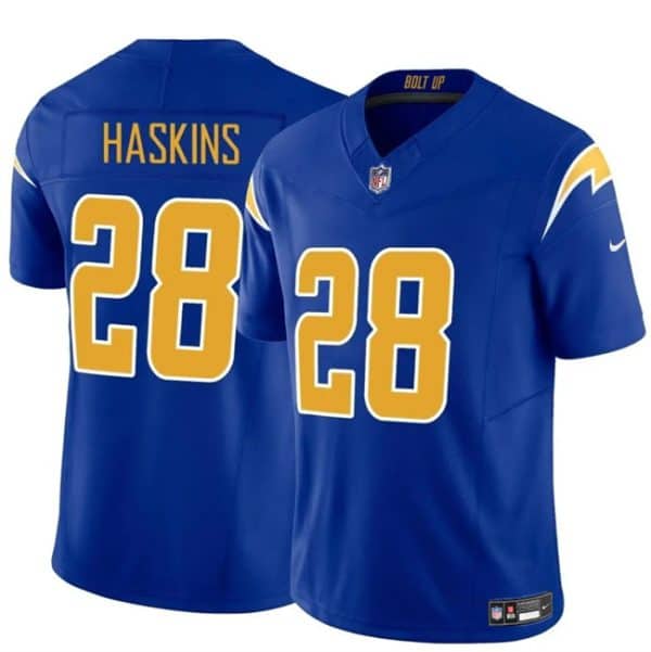 Los Angeles Chargers #28 Hassan Haskins Royal 2024 F.U.S.E. Vapor Limited Stitched Jersey