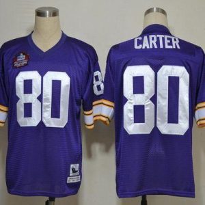 Mitchell And Ness Vikings #80 Cris Carter Purple Stitched Throwback Jersey
