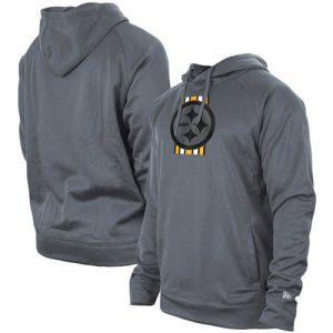Pittsburgh Steelers Gray New Era Training Camp Raglan Pullover Hoodie