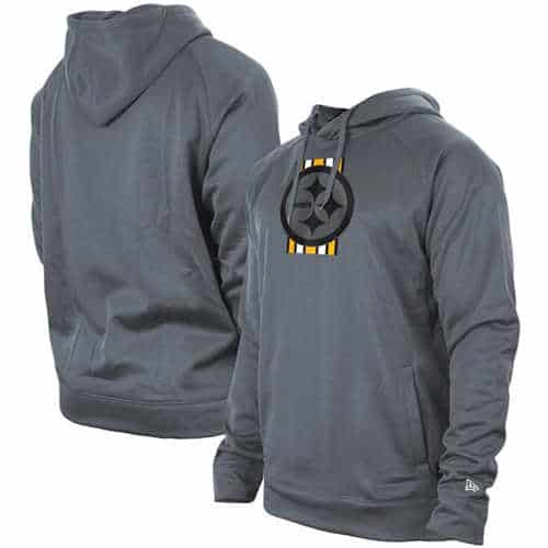 Pittsburgh Steelers Gray New Era Training Camp Raglan Pullover Hoodie