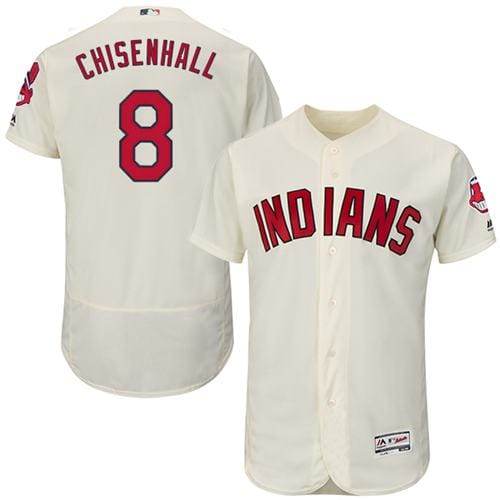 Indians #8 Lonnie Chisenhall Cream Flexbase Authentic Collection Stitched Jersey