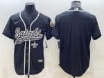 New Orleans Saints Blank Black Reflective With Patch Cool Base Stitched Jersey