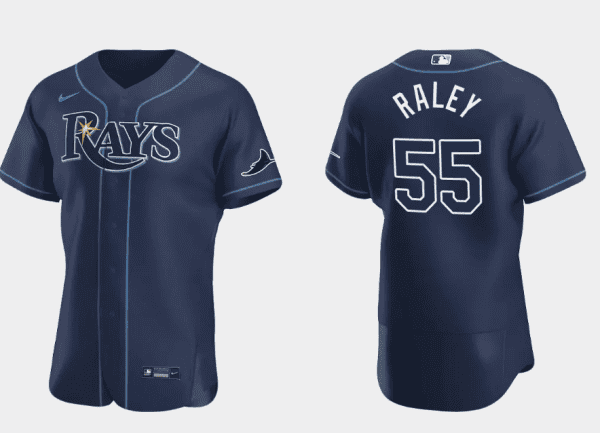 Tampa Bay Rays #55 Luke Raley Navy Flex Base Stitched Jersey