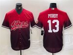 San Francisco 49ers #13 Brock Purdy Red Black With Patch Cool Base Stitched Jersey