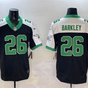 Philadelphia Eagles #26 Saquon Barkley Black White F.U.S.E. Vapor Untouchable Limited Stitched Jersey