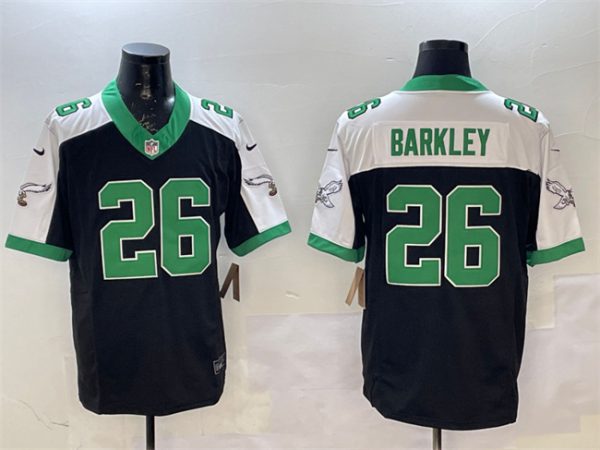 Philadelphia Eagles #26 Saquon Barkley Black White F.U.S.E. Vapor Untouchable Limited Stitched Jersey