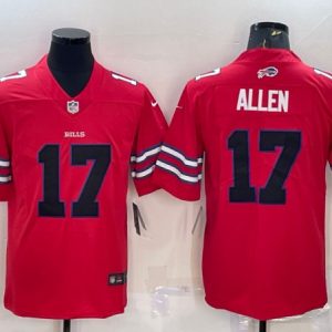 Buffalo Bills #17 Josh Allen Red Black Stitched Football Jersey