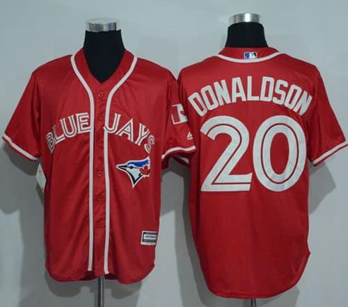 Blue Jays #20 Josh Donaldson Red New Cool Base Canada Day Stitched Jersey