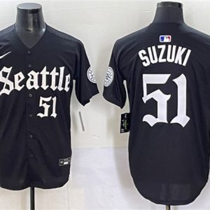 Seattle Mariners #51 Ichiro Suzuki Black 'Deep Sea Gothic Edition' Vapor Premier Limited Stitched Jersey