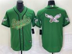 Philadelphia Eagles Green Gold Team Big Logo Cool Base Stitched Jersey