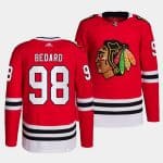 Chicago Blackhawks #98 Connor Bedard Red Stitched Jersey