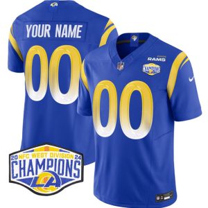 Los Angeles Rams Custom Blue 2024 NFC West Champions F.U.S.E. Vapor Untouchable Limited Stitched Jersey