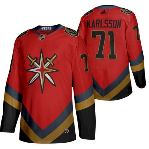 Vegas Golden Knights #71 William Karlsson 2021 Red Reverse Retro Stitched Jersey