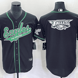 Philadelphia Eagles Black Team Big Logo Cool Base Stitched Jersey