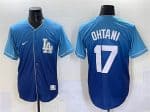 Los Angeles Dodgers #17 Shohei Ohtani Blue Stitched Jersey