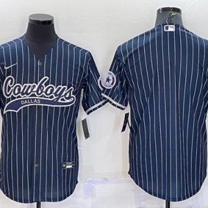 Dallas Cowboys Blank Navy With Patch Cool Base Stitched Baseball Jersey