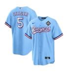 Texas Rangers #5 Corey Seager Blue 2023 World Series Stitched Jersey