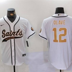 New Orleans Saints #12 Chris Olave White Cool Base Stitched Jersey
