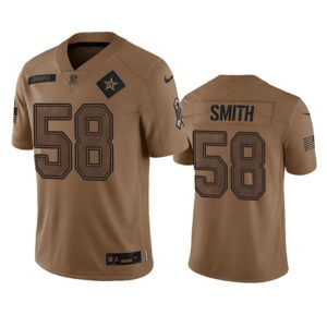 Dallas Cowboys #58 Mazi Smith 2023 Brown Salute To Service Limited Stitched Jersey