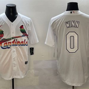 St. Louis Cardinals #0 Masyn Winn White Cool Base Stitched Jersey