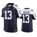 Dallas Cowboys #13 Michael Gallup Navy 2023 F.U.S.E. With John Madden Patch Thanksgiving Vapor Limited Stitched Jersey