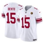 New York Giants #15 Tommy DeVito White 2023 F.U.S.E. With John Madden Patch Vapor Limited Stitched Jersey