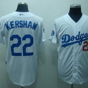 Dodgers #22 Clayton Kershaw Stitched White Jersey