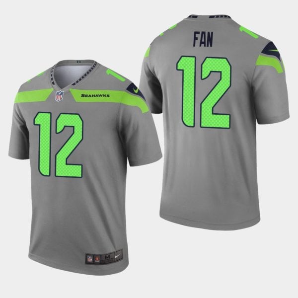 Seattle Seahawks #12 Fan Gray Inverted Legend Jersey