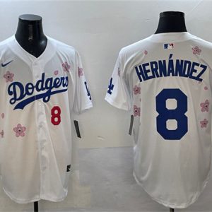 Los Angeles Dodgers #8 Enrique Hernandez White 2025 Tokyo Series Limited Stitched Jersey