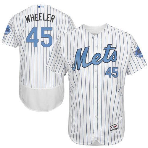 Mets #45 Zack Wheeler White(Blue Strip) Flexbase Authentic Collection 2016 Father's Day Stitched Jersey