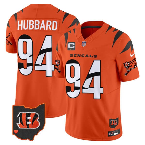 Cincinnati Bengals #94 Sam Hubbard Orange F.U.S.E. With 2-Star C Patch Special Vapor Untouchable Limited Stitched Jersey