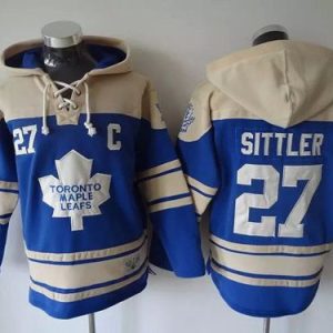 Maple Leafs #27 Darryl Sittler Blue Sawyer Hooded Sweatshirt Stitched Jersey