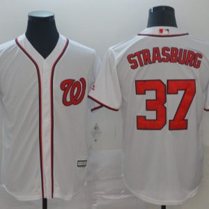 Washington Nationals #37 Stephen Strasburg White Cool Base Stitched Jersey