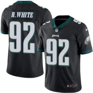 Eagles #92 Reggie White Black Stitched Limited Rush Nike Jersey