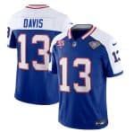 Buffalo Bills #13 Gabe Davis Blue White 2023 F.U.S.E. 75th Anniversary Throwback Vapor Untouchable Limited Stitched Jersey