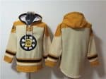 Boston Bruins Blank Cream Ageless Must-Have Lace-Up Pullover Hoodie