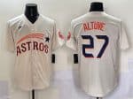 Houston Astros #27 Jose Altuve Cream Throwback Cooperstown Collection Limited Stitched Jersey