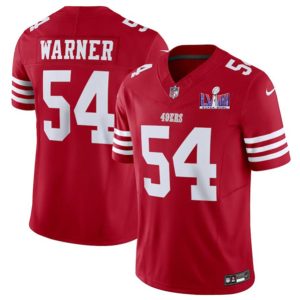 San Francisco 49ers #54 Fred Warner Red 2023 F.U.S.E. NFC West Champions Patch Stitched Jersey