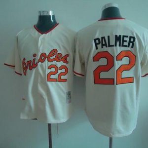 Mitchell And Ness Orioles #22 Jim Palmer Cream Throwback Stitched Jersey