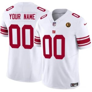 New York Giants Custom White 2023 F.U.S.E. With John Madden Patch Vapor Limited Stitched Jersey