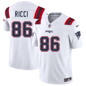 New England Patriots #86 Giovanni Ricci White 2025 F.U.S.E. Vapor Limited Stitched Jersey