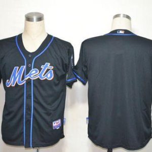 Mets Blank Black Alternate Cool Base Stitched Jersey