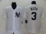 New York Yankees #3 Babe Ruth New White Throwback Cool Base Stitched Jersey