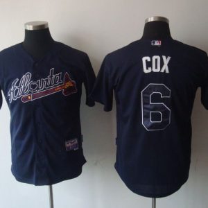 Braves #6 Bobby Cox Blue Stitched Jersey