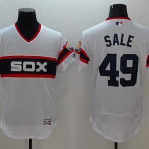 White Sox #49 Chris Sale White Flexbase Authentic Collection Alternate Home Stitched Jersey
